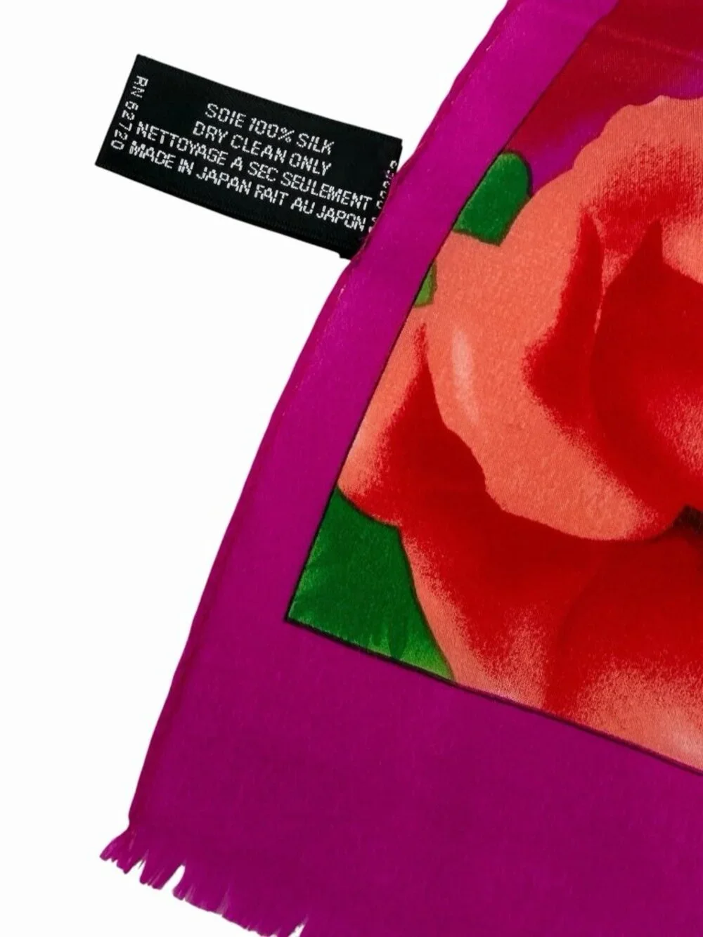 OSCAR DE LA RENTA STUDIO Bright Pink Floral Silk Scarf